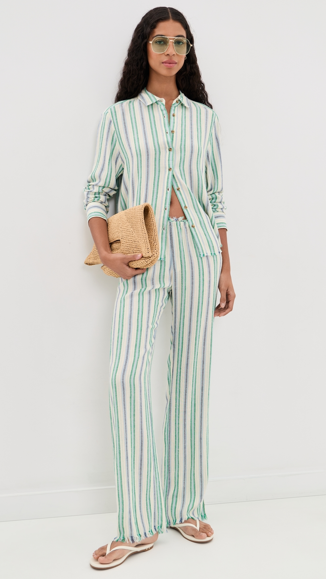 Bowie Shirt Blue Moss Stripe
