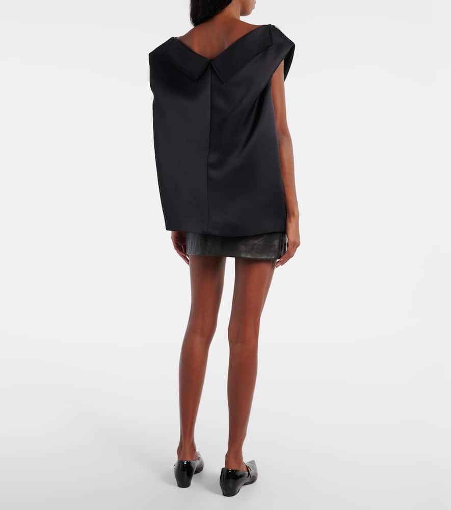 Selly off-shoulder silk gazar top