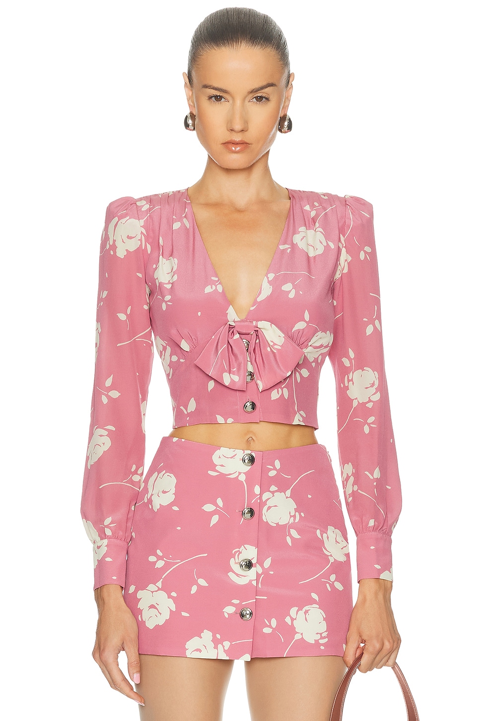 Alessandra Rich Long Sleeve Top in Pink