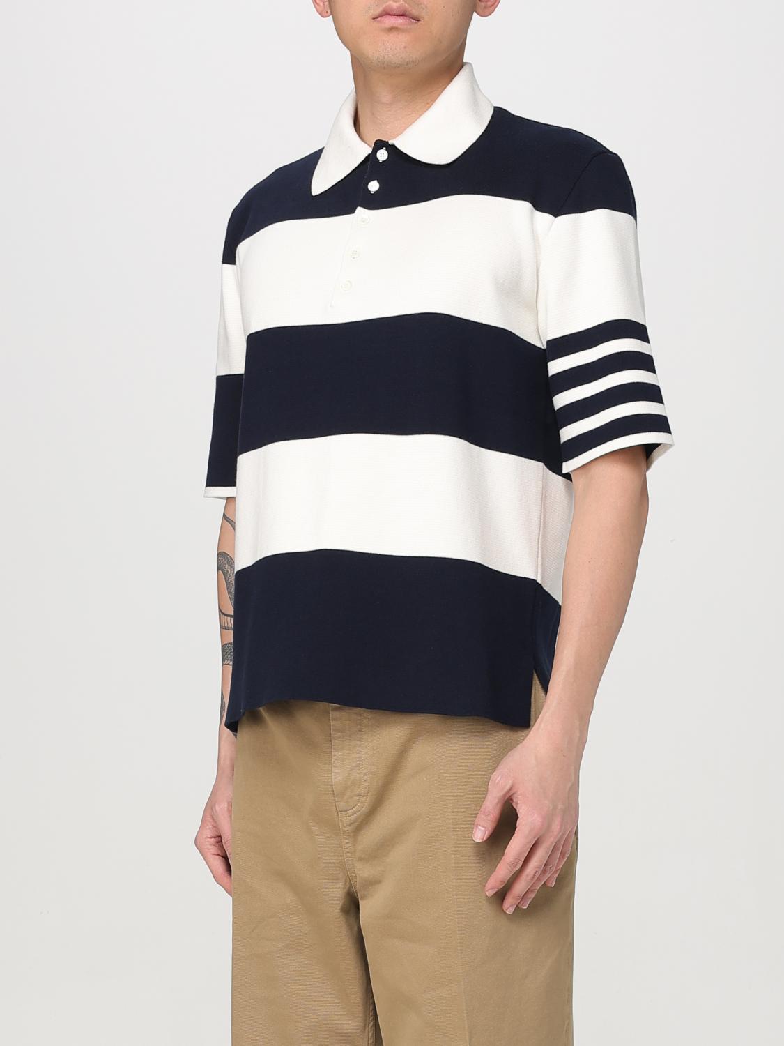 Striped polo shirt - White