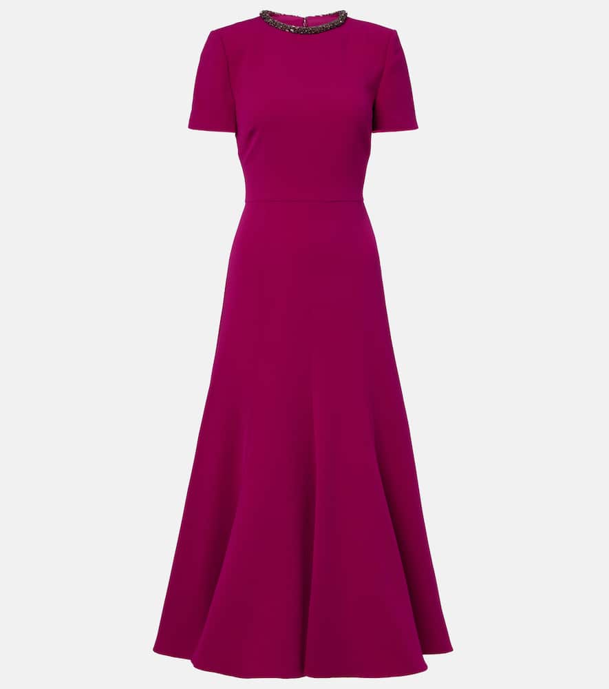 Embellished cady midi dress