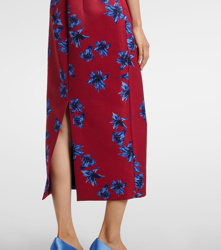 Leila floral duchess satin midi dress