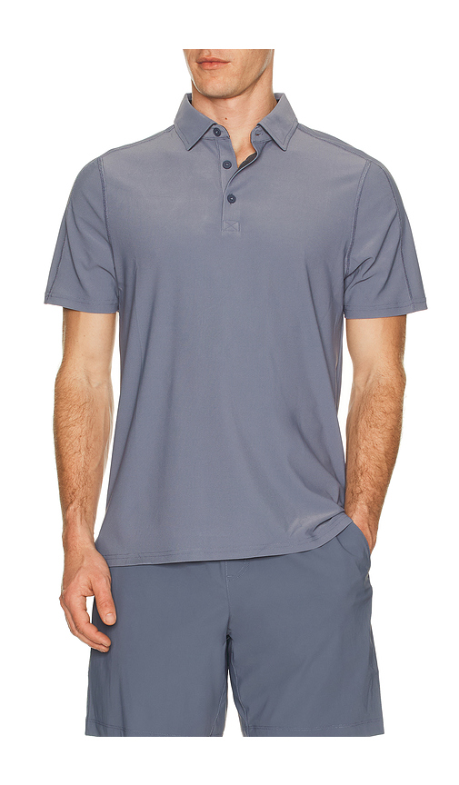 Rhone Regatta Pique Polo in Blue. L. Also in M, S, XL/1X, XXL/2X