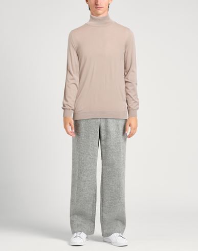 Man Turtleneck Beige Size 36 Virgin Wool, Polyamide
