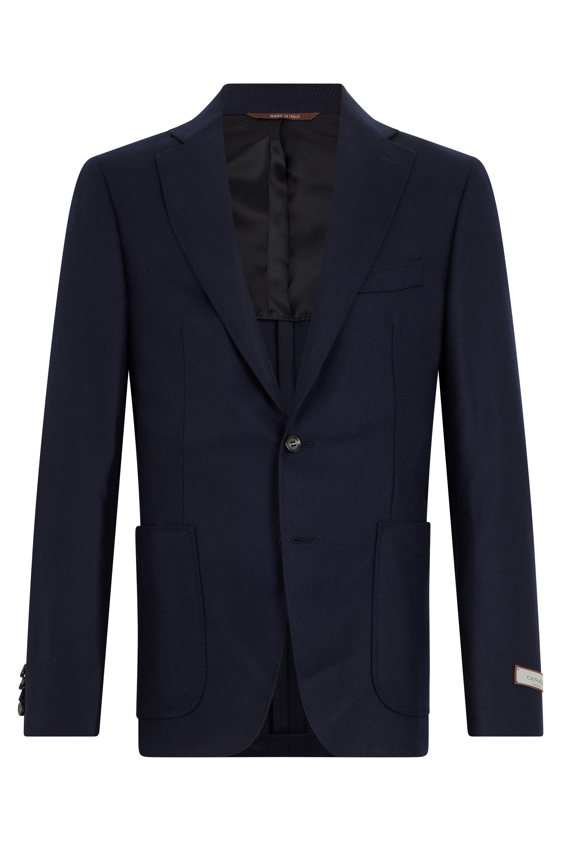 Single-Breasted Wool-Silk Jacket with Lance Collar