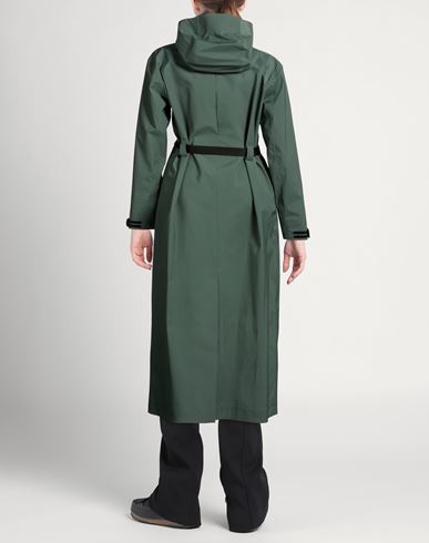 Woman Overcoat & Trench Coat Green Size 6 Polyester, Elastane