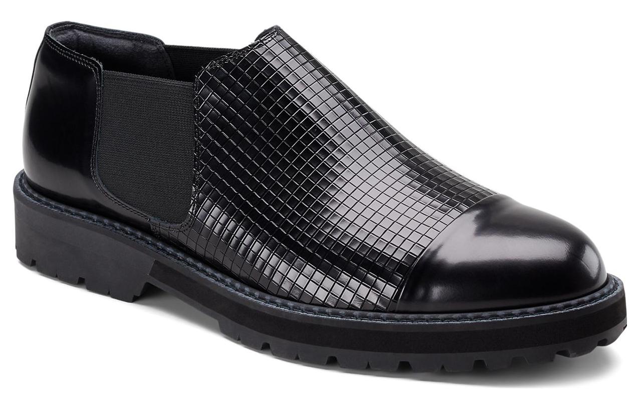 Side Gore Leather Ankle Boots 'Black'