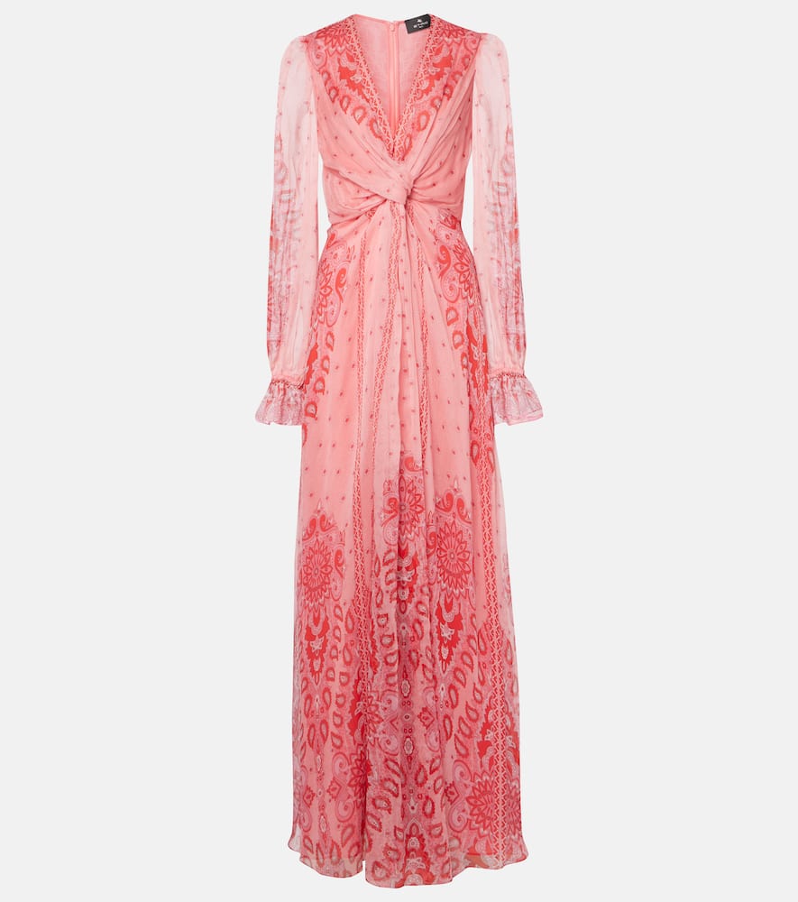 Printed silk gown
