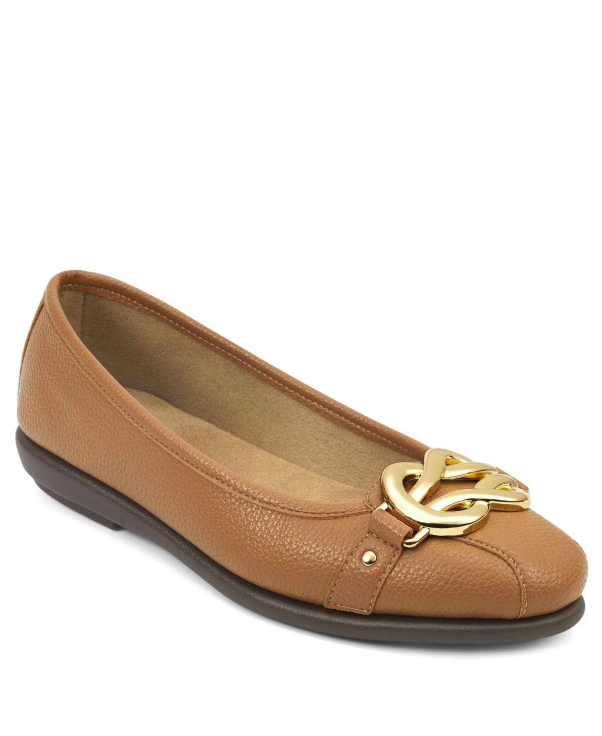 Women's Big Bet Ballet Flats - Tan Faux Leather