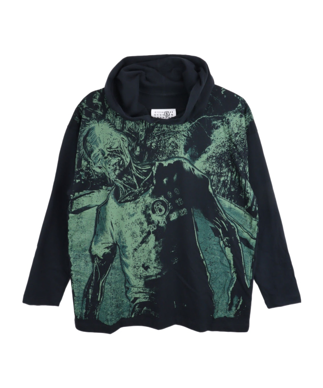 Numbers-motif hoodie