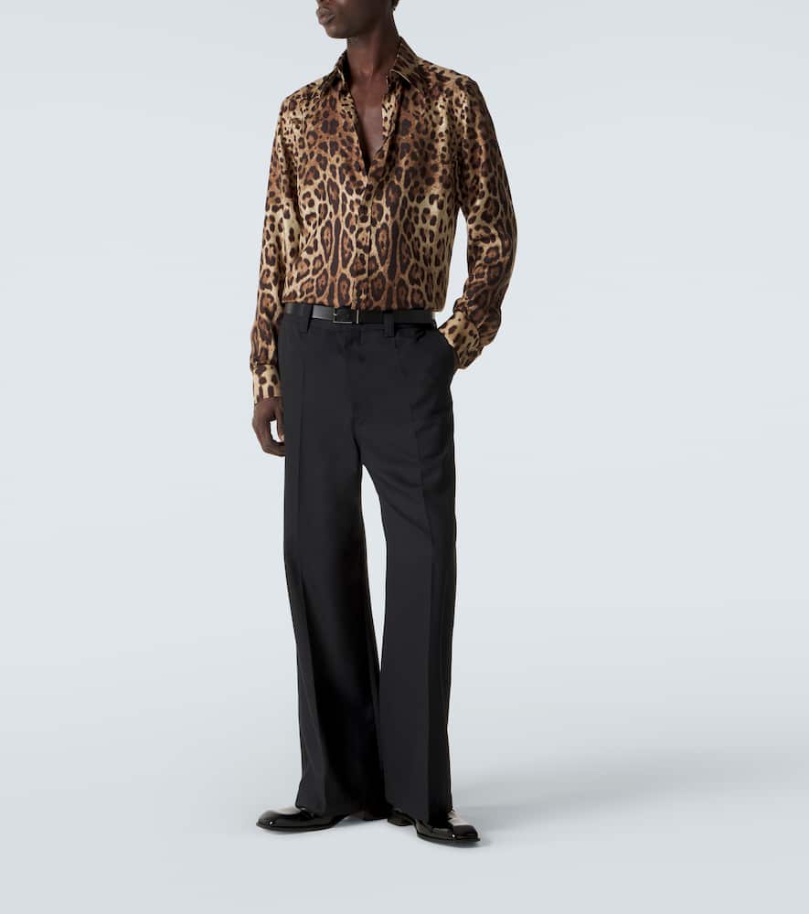 Leopard-print silk shirt