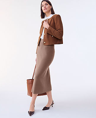 Ann Taylor Petite Ribbed Sweater Skirt