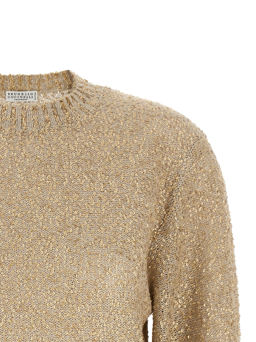 Brunello Cucinelli - sequin knit sweater linen cashmere silk