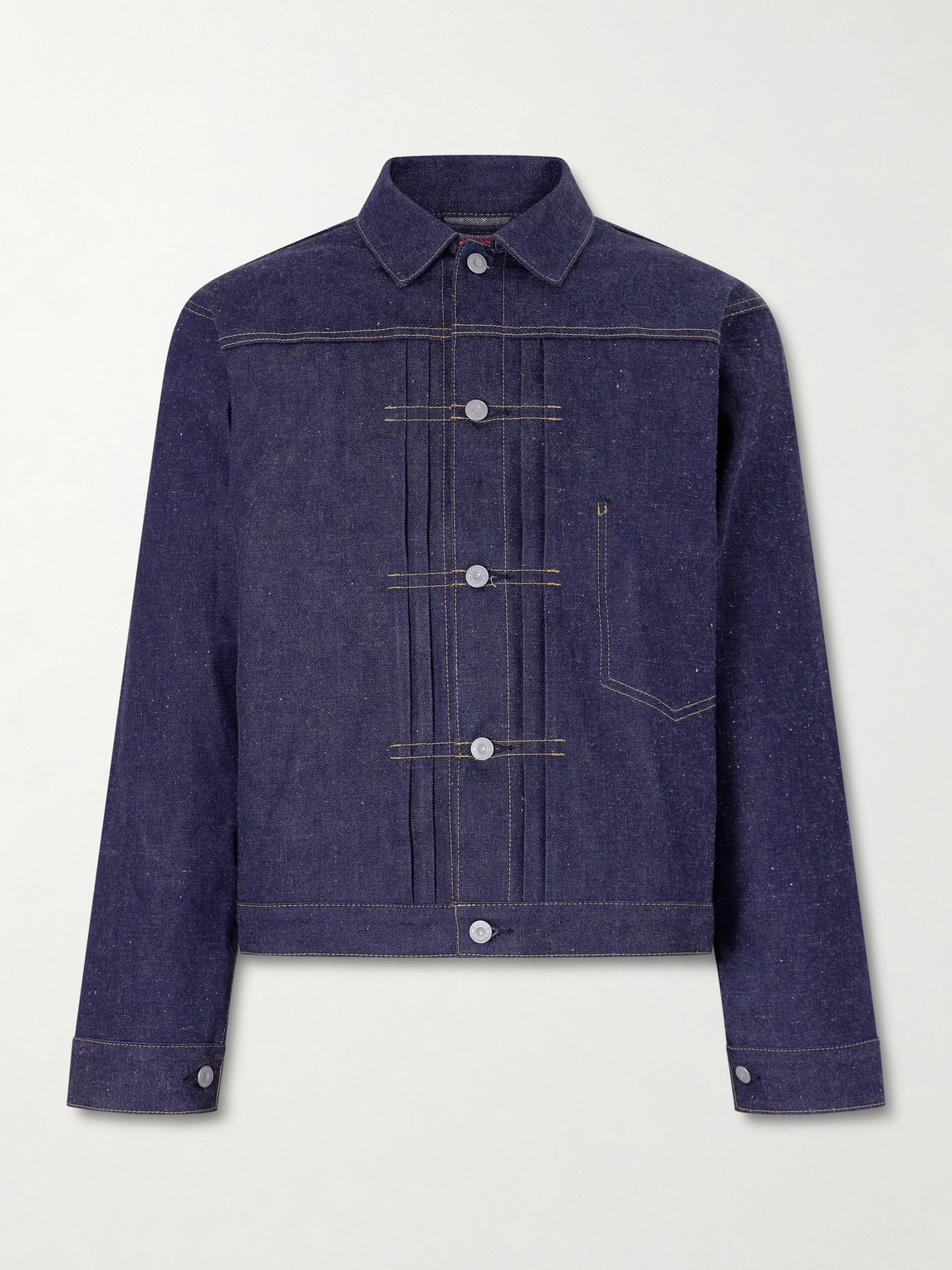 Pleated Denim Jacket