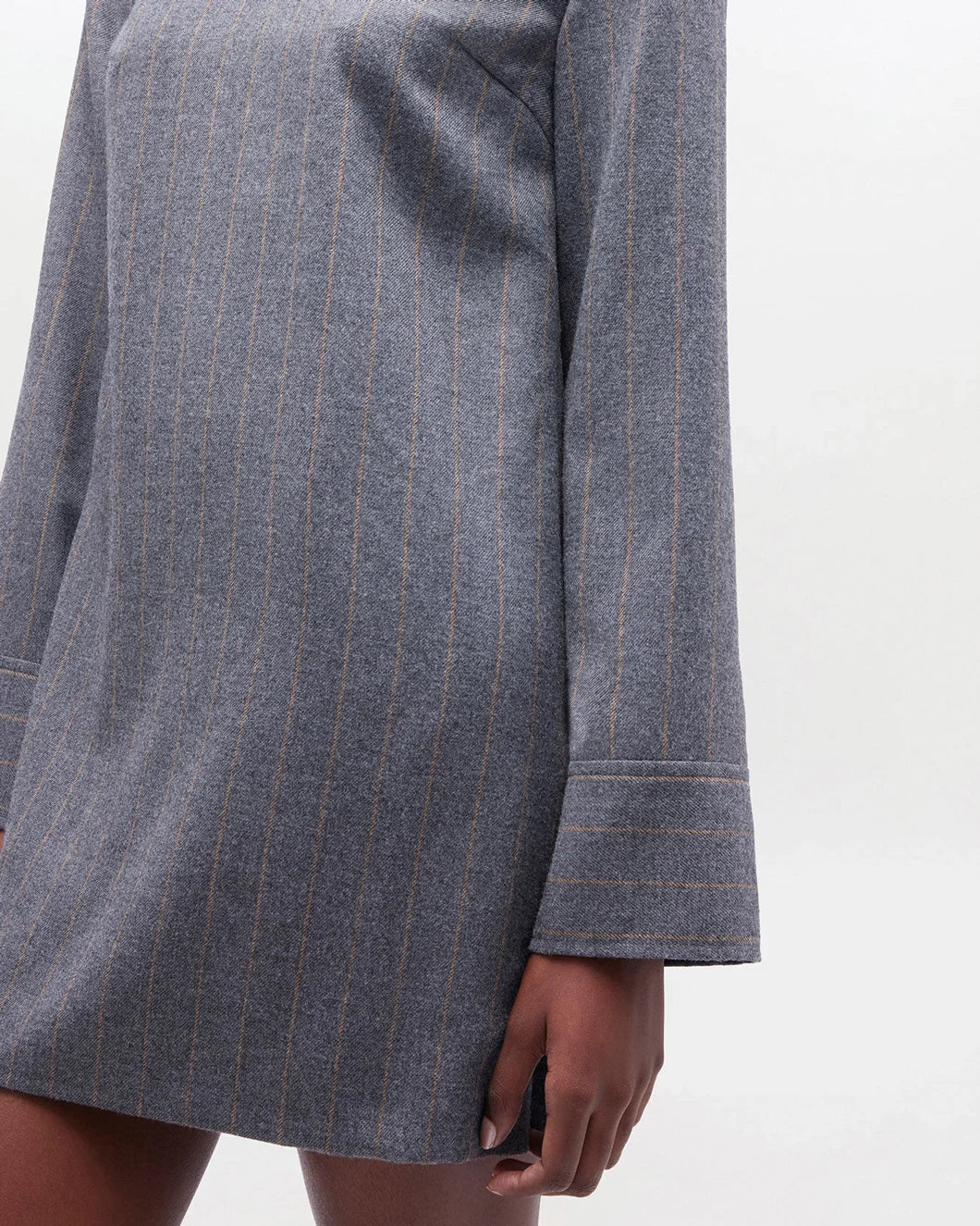 Grey Stripe Circle Collar Dress
