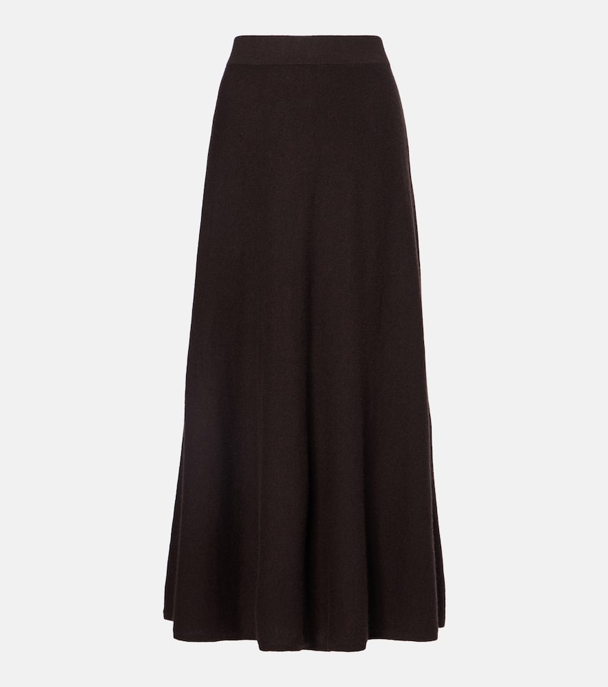 Torie high-rise cashmere maxi skirt