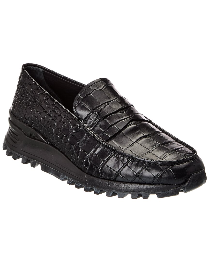 TOD’s Croc-Embossed Leather Loafer