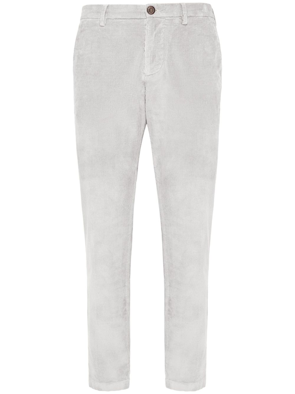 Stretch-velvet trousers - Grey