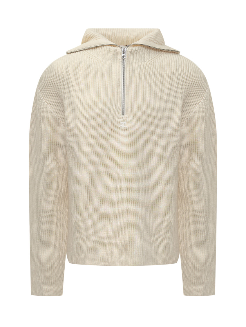 Off White Solid Hood Sweatshirt