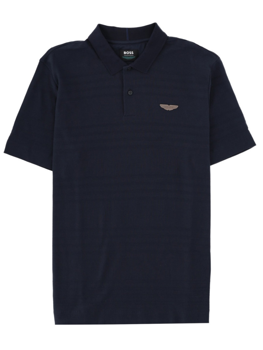 Dark Blue Logo Shirt Collar Polo