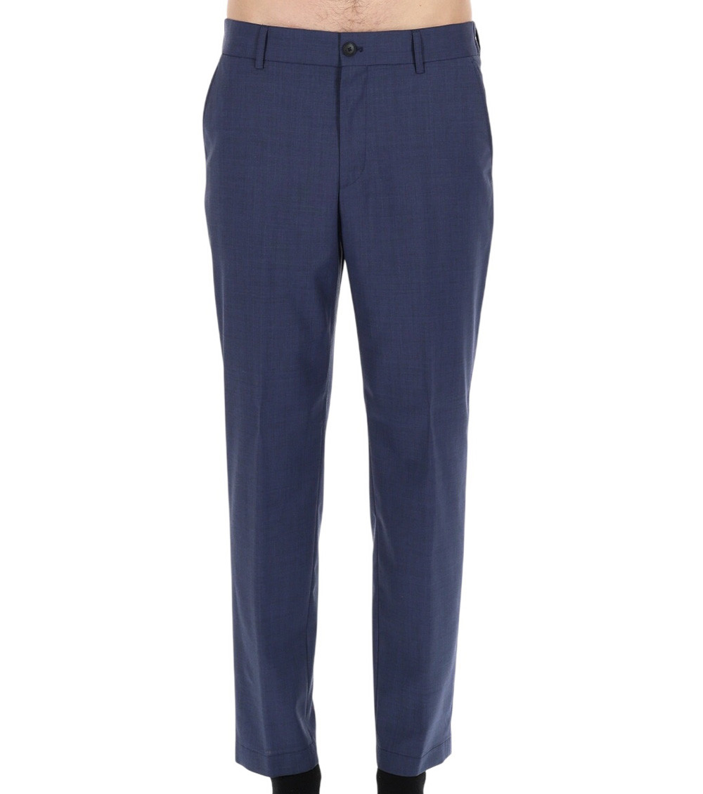 Blue Flat Front Pants