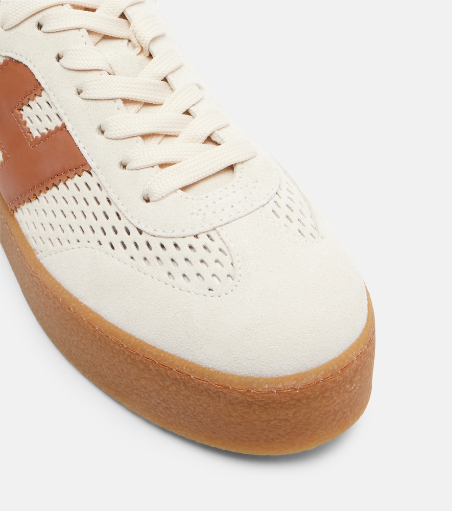 H698 suede platform mules