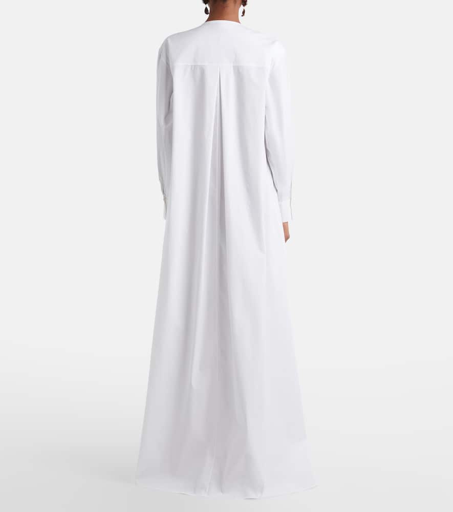 Embroidered cotton-blend gown