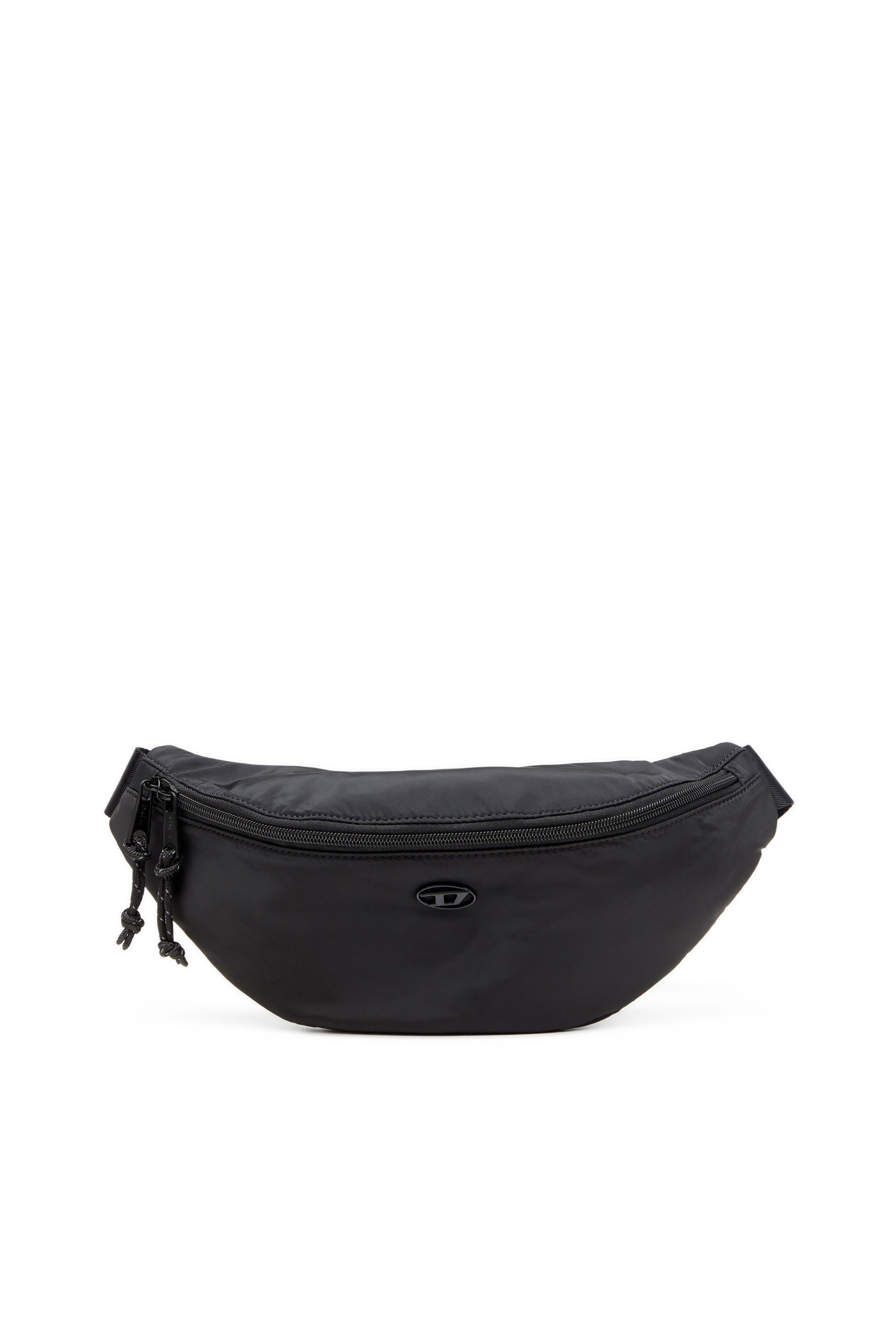 Belt bag in satin-touch fabric - Crossbody Bags - Man - Black