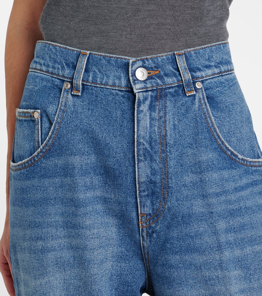 Mid-rise wide-leg jeans
