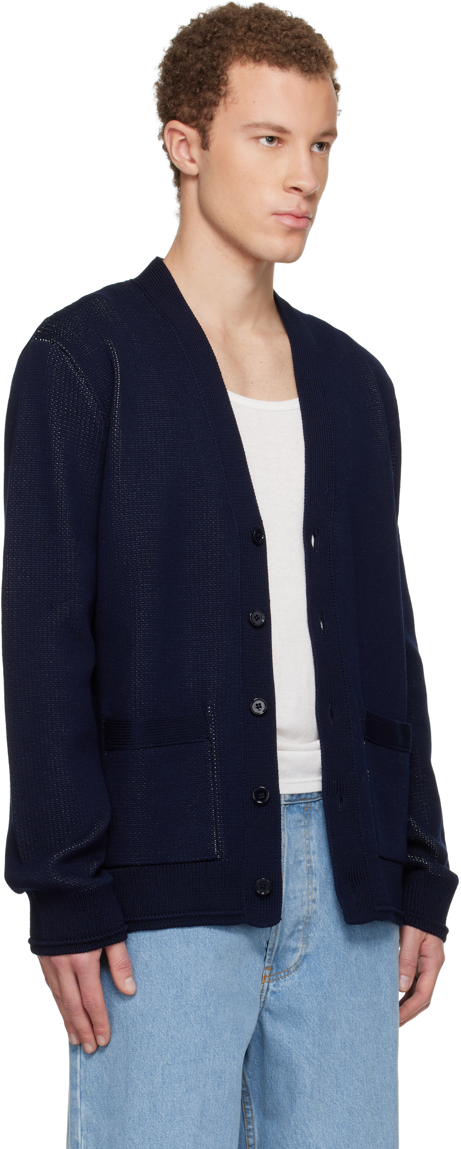 Navy V-Neck Cardigan