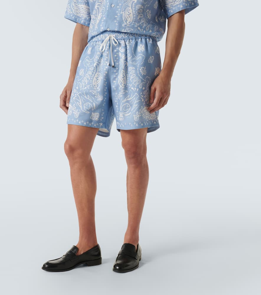 Bandana cotton-blend shorts