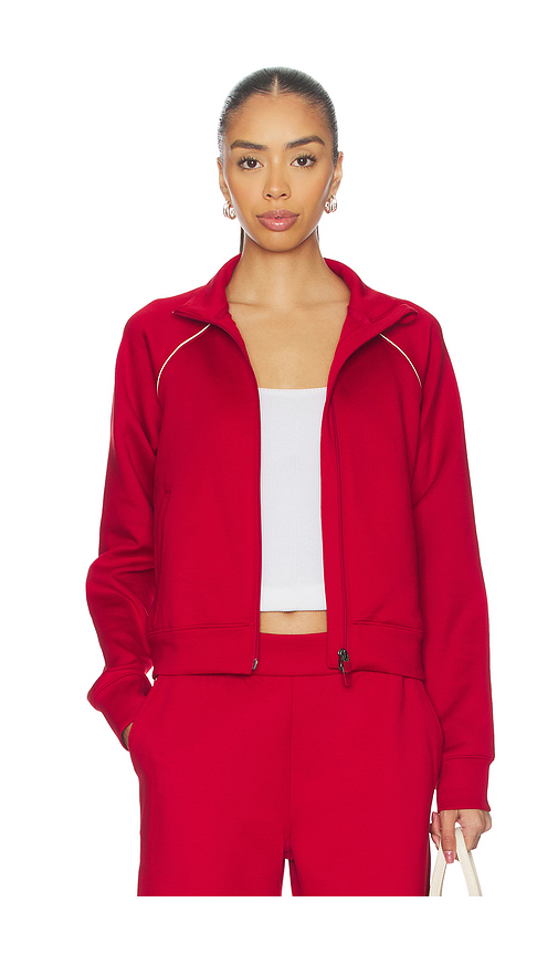 Beyond Yoga in The Flow Bomber Jacket in Holly Red - Red. L also in XS