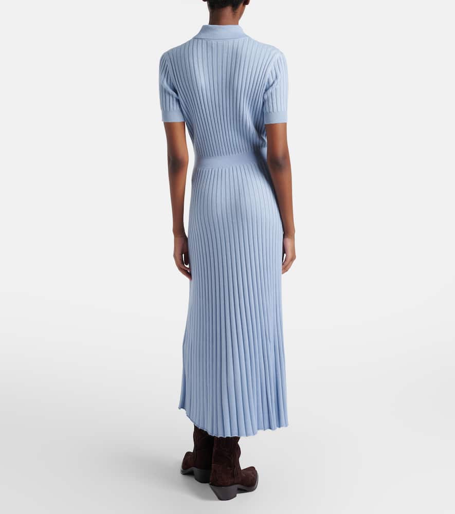 Amor ribbed-knit silk and cashmere maxi dress