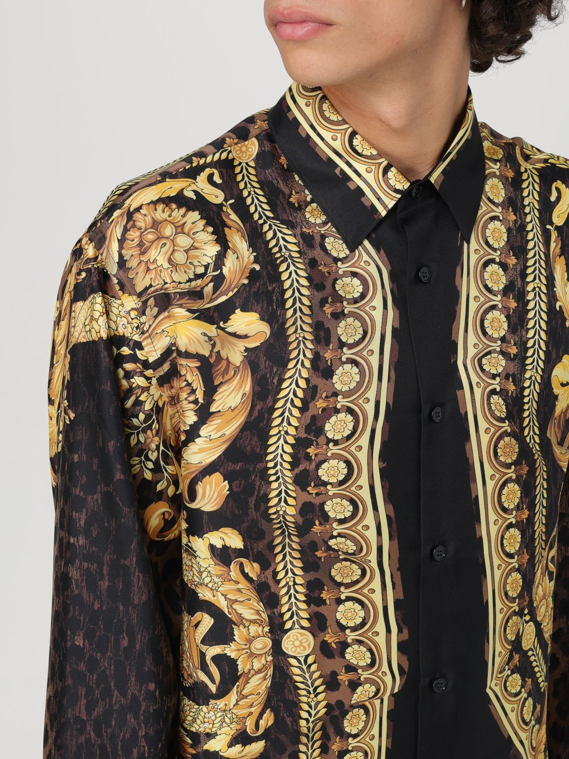 Barocco-print shirt - Black