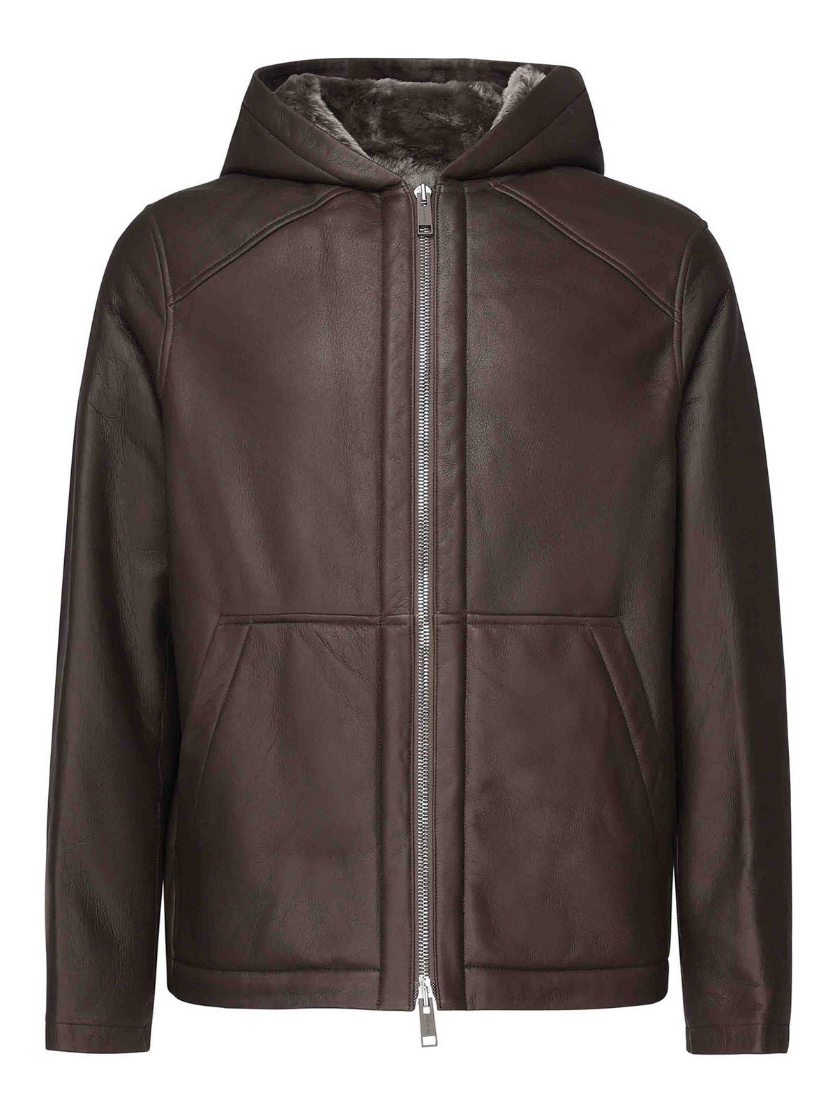 Leather Jacket With Hood