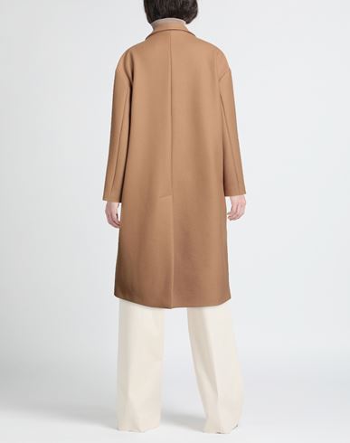 A. b. Woman Coat Camel Size 8 Wool, Polyamide