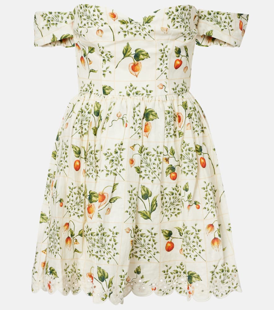 Poesia off-shoulder linen minidress