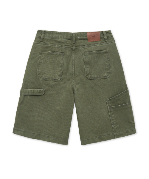 Cachion Washed Double Knee Carpenter Shorts KHAKI
