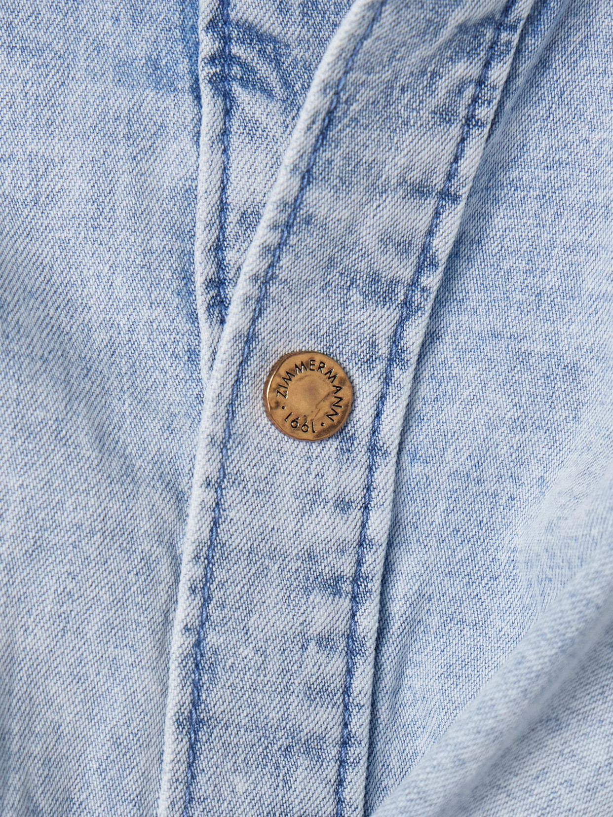 Cropped Wrap-effect Denim Top - Blue