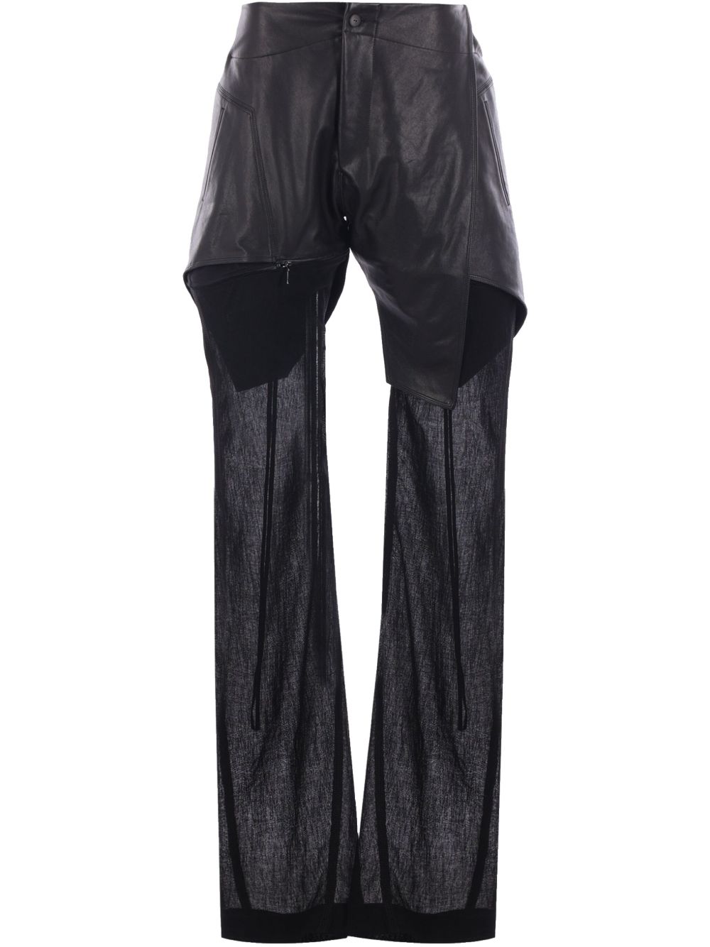 YEHUAFAN panelled trousers - Black