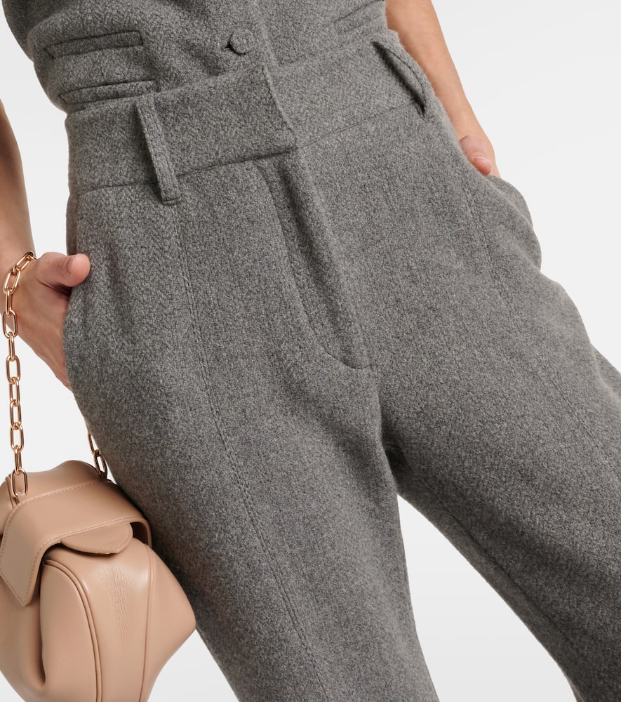 Rhein high-rise wool and cashmere flared pants