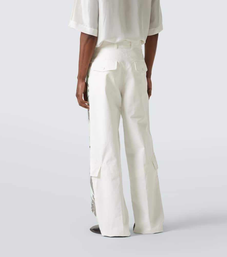 Floral cotton wide-leg pants