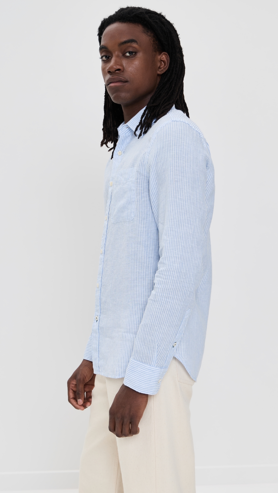Faherty Linen Laguna Shirt Summer Classic Stripe