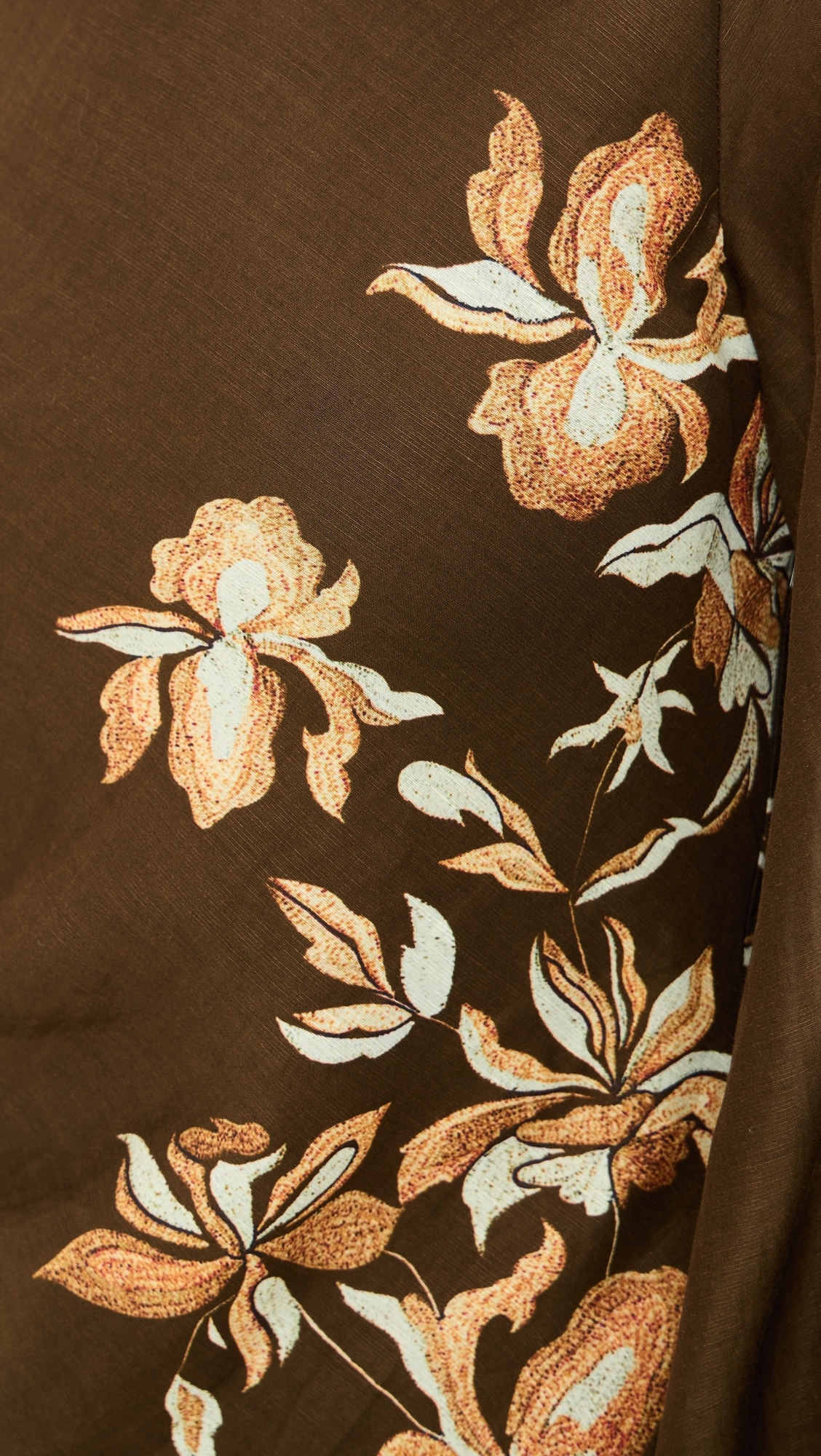 Boat Neck Long Dress Brown