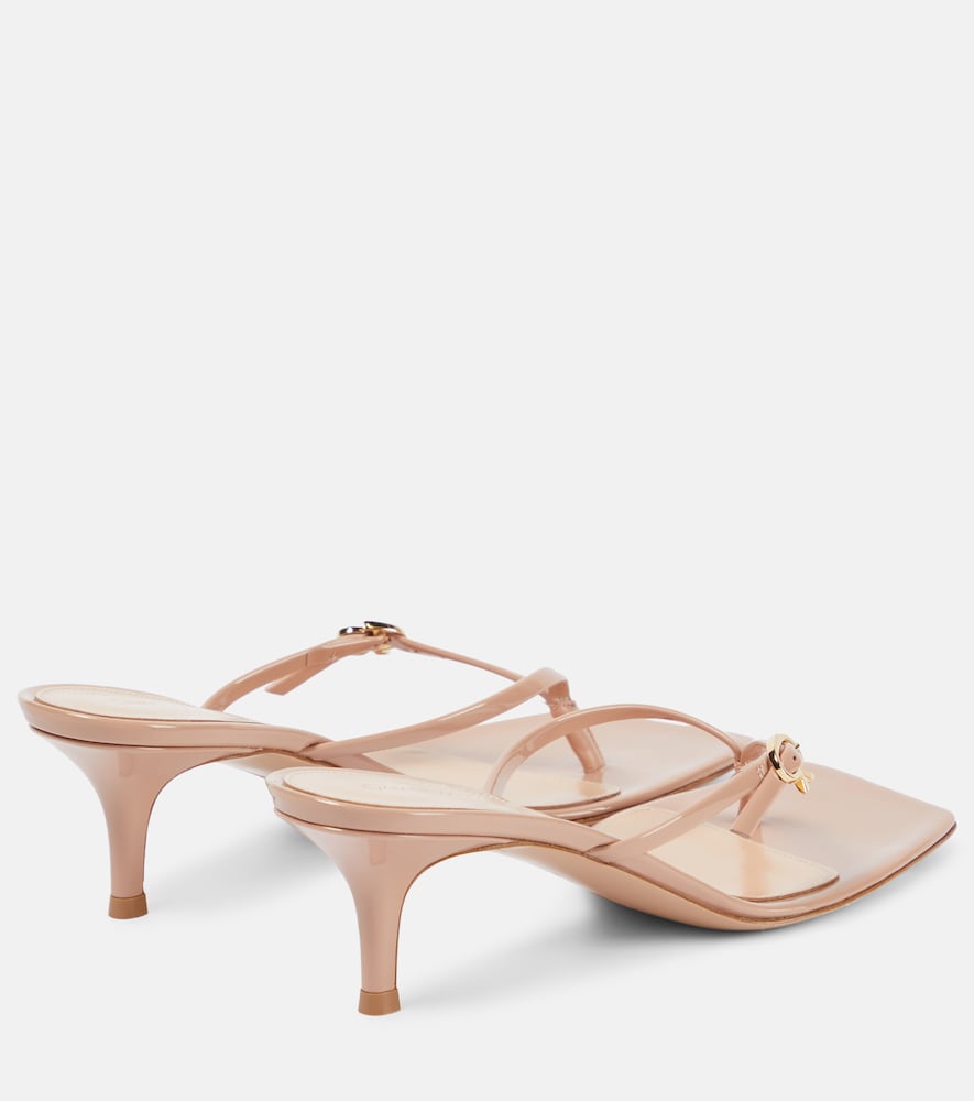Patent leather thong sandals