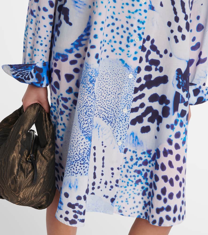 Printed cotton voile shirt