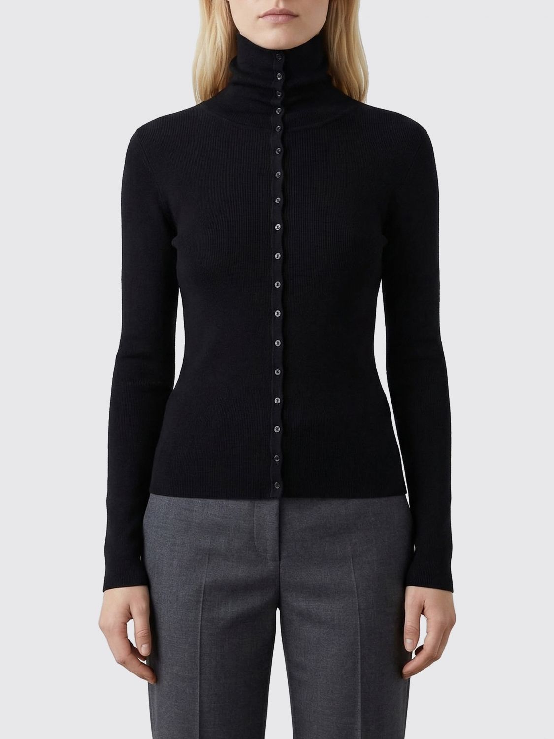 Fitted Polo Cardigan Sweater