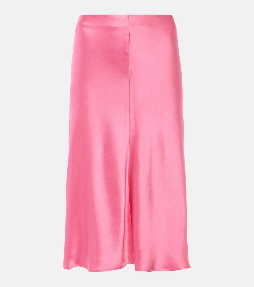 Satin midi skirt