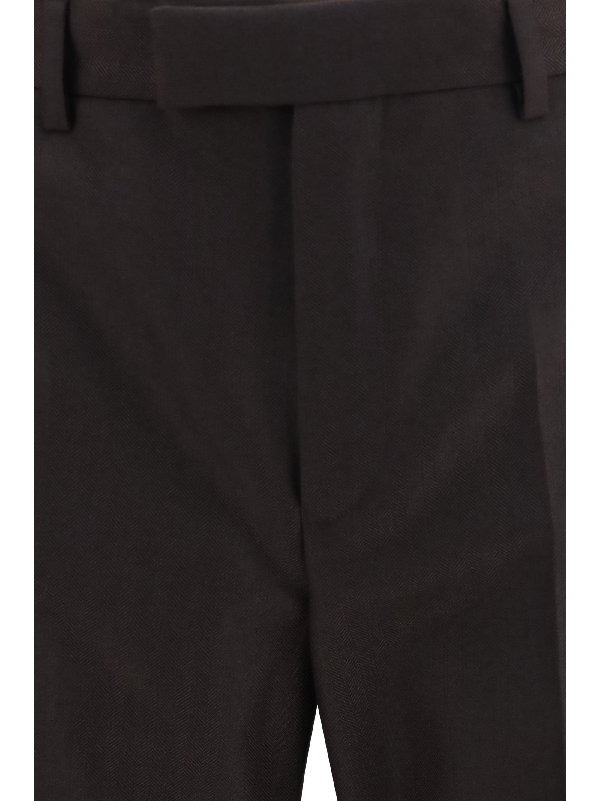 Chevron Wool Suit — Brown