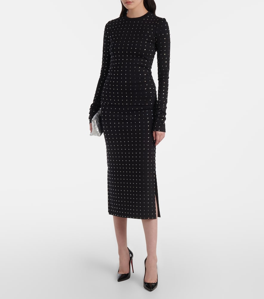 Nome crystal-embellished midi skirt